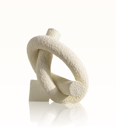 knot sculpture resin, abstract white decor, wabi sabi sculpture, modern resin art object, textured tabletop ornament, Contistar Home